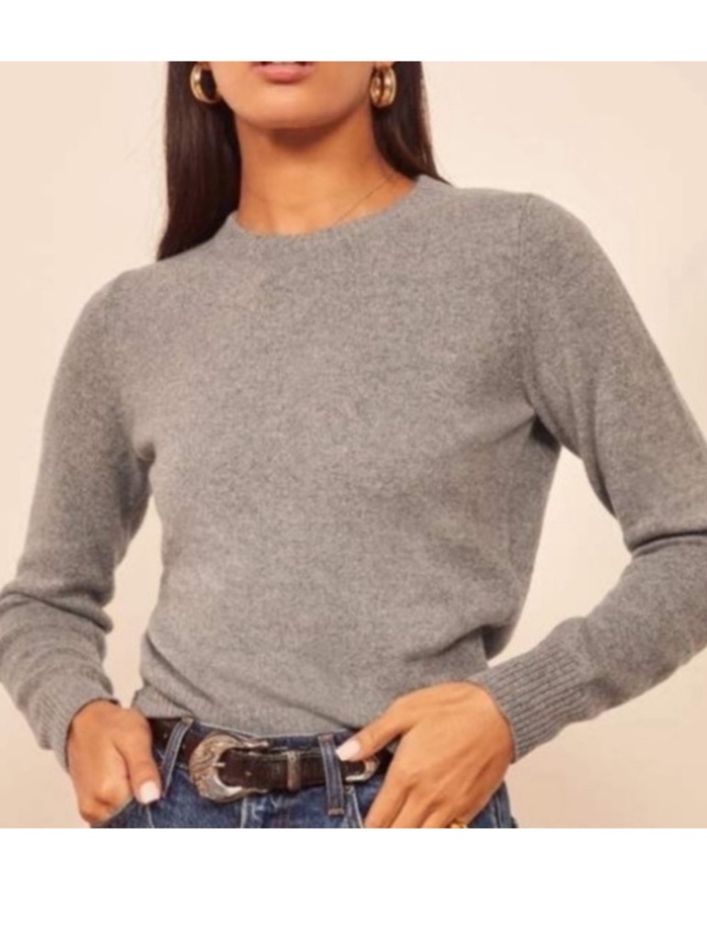 NEW Reformation Lian Crewneck Cashmere Sweater Size Medium